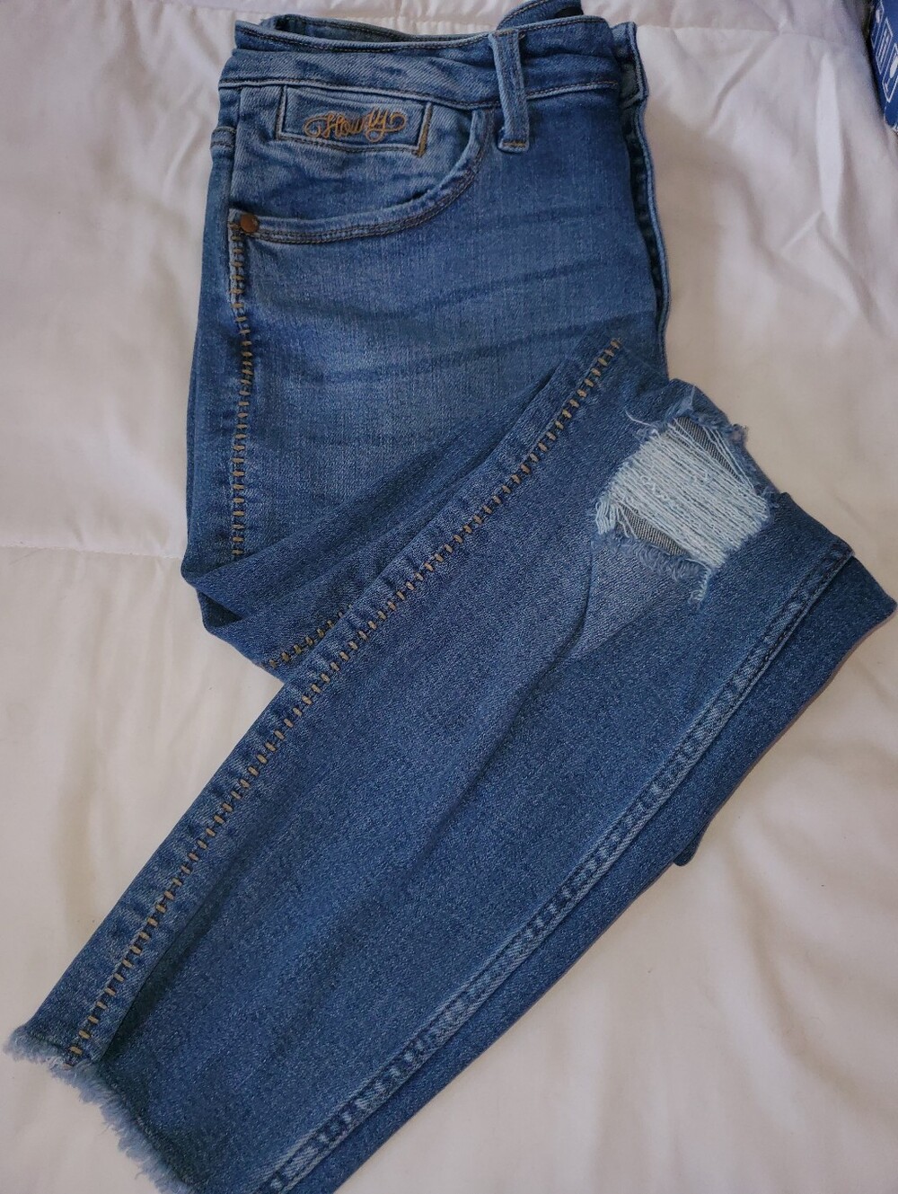 Judy Blue Medium Blue Distressed Boyfriend Fit Size 15